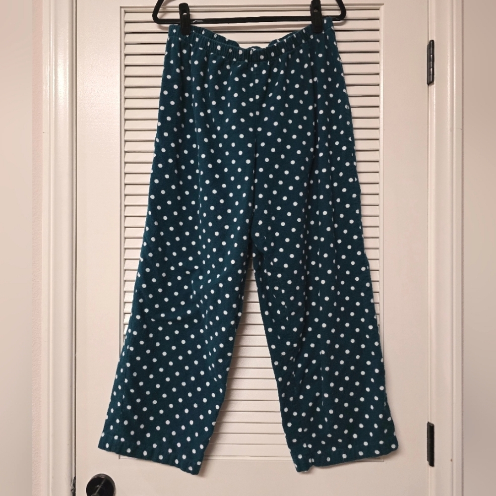 Charter Club - Intimates Green & White Polka-Dot Cozy Pajama Loungewear Pants